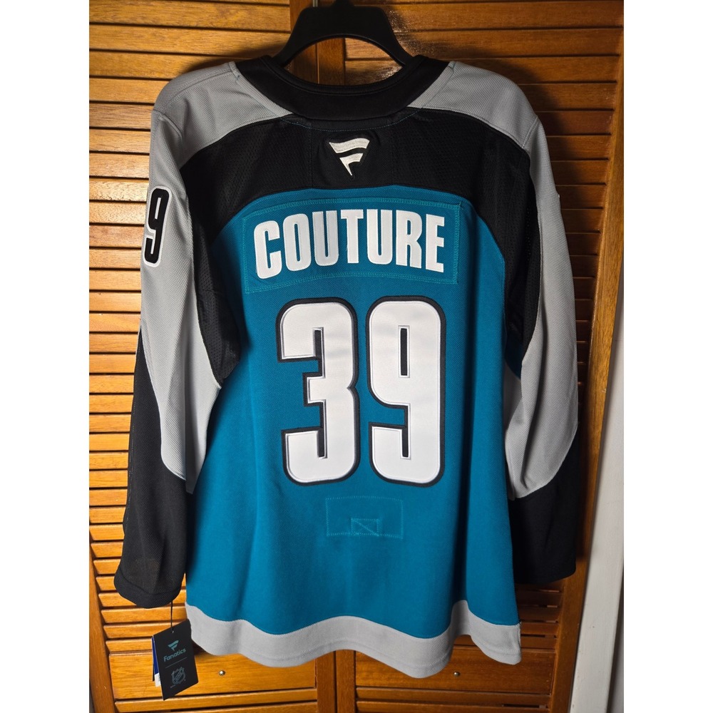 San Jose Sharks Couture Fanatics Premium Throwback Jersey Black Mens 44 (XS) - Picture 5 of 6